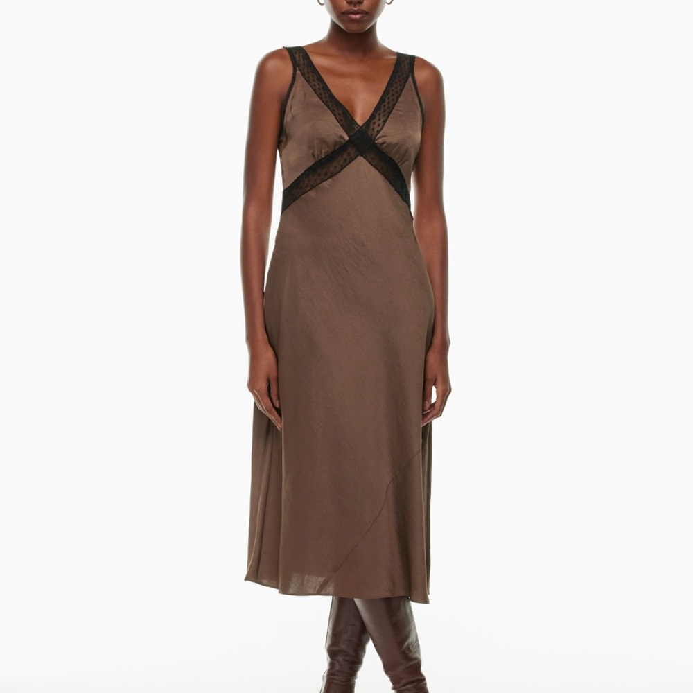 House of Harlow 1960 Chocolate Dress with Ebony Details